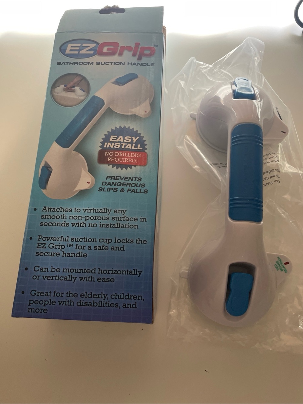 EZ Grip Bathroom Suction Handle -No Set Up Max Weight Pressure is 130 lbs